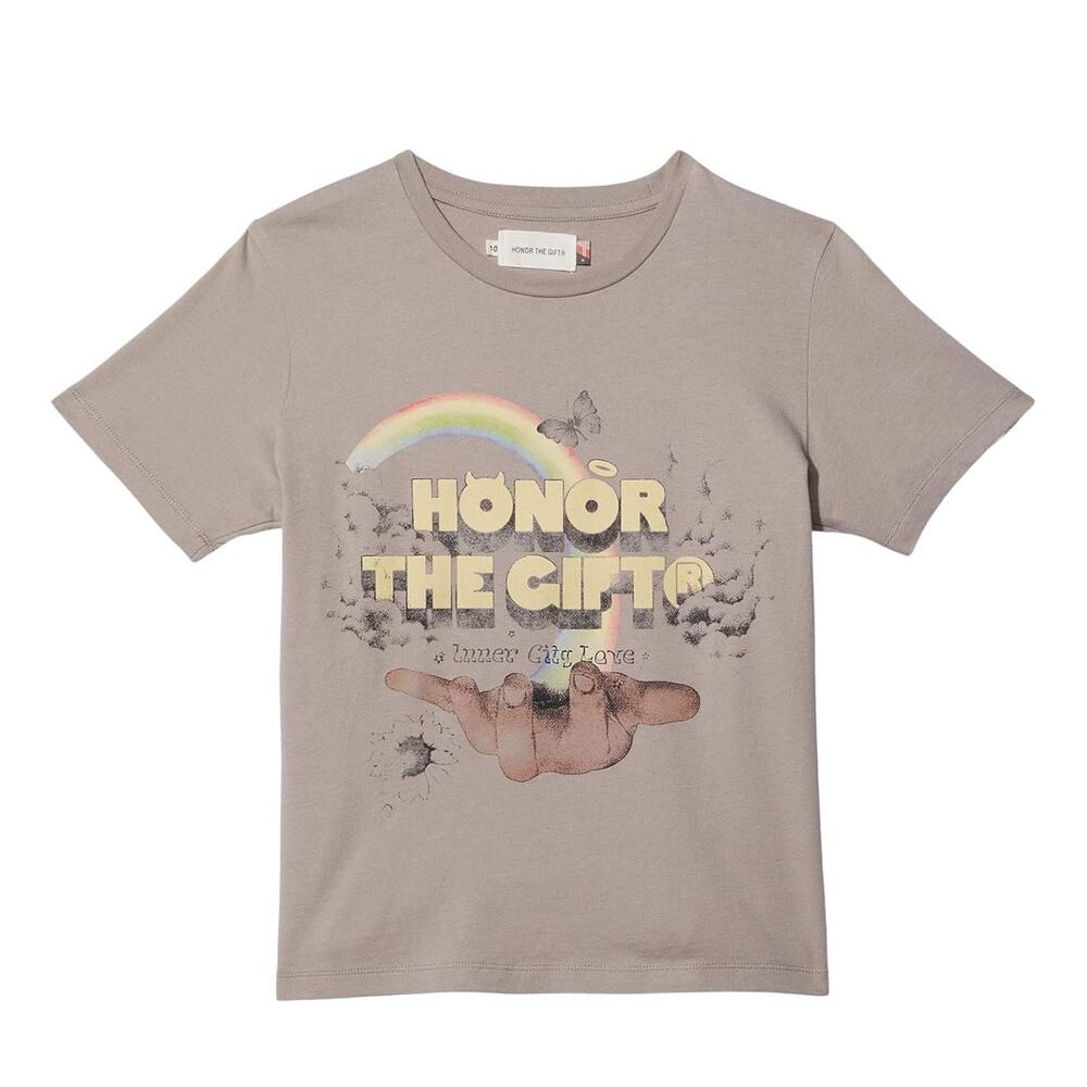 Honor The Gift size 12 Palm T-Shirt in color Stone